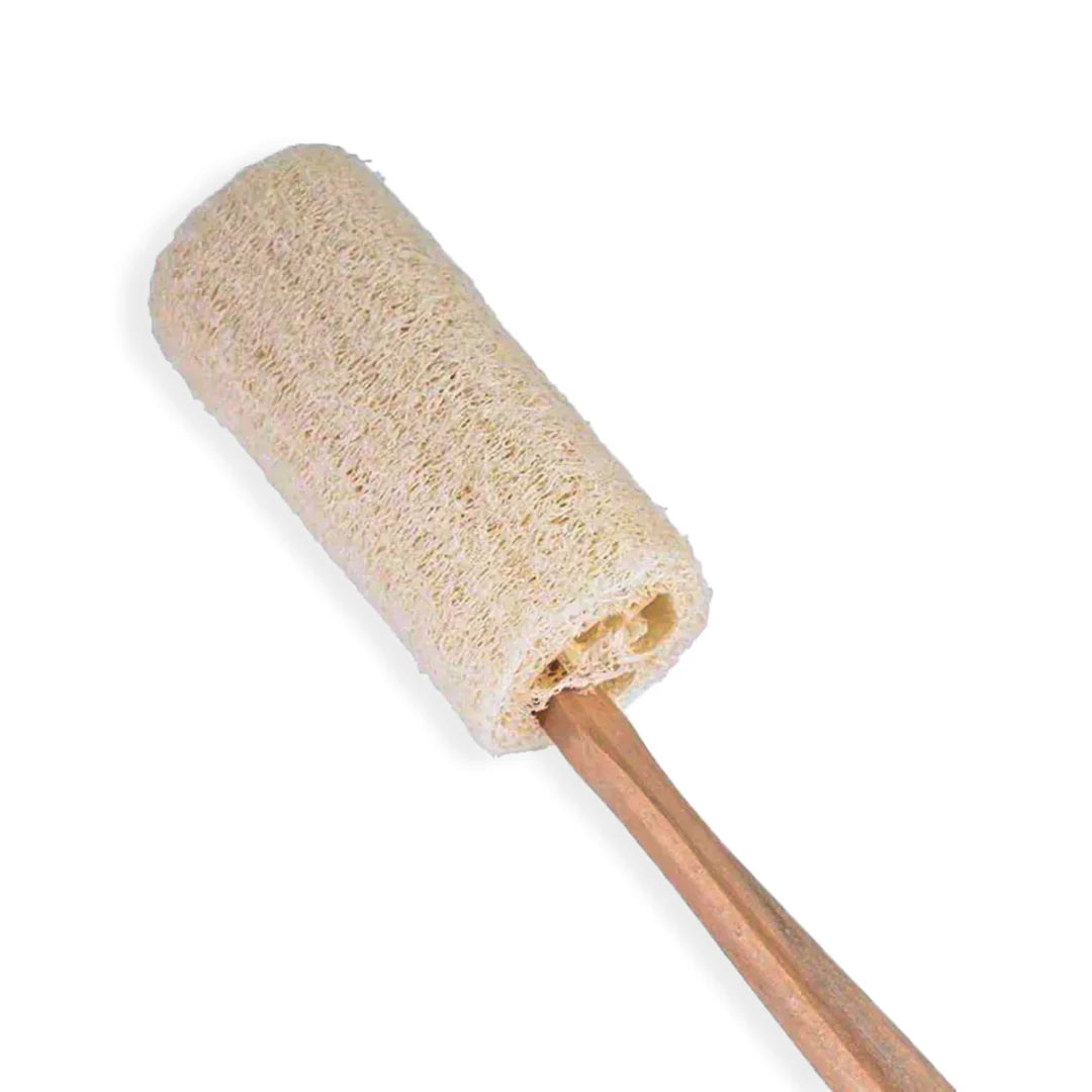 Natural Loofah Bath Brush W/Long Handle.