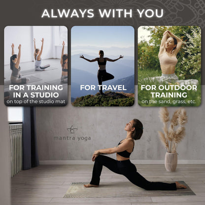 1.5Mm Foldable Fitness Exercise Mat with Bag 72X24 Inch 2.6 Lbs Lightweight Compact Eco Friendly Non Slip & Washable for All Types of Yoga