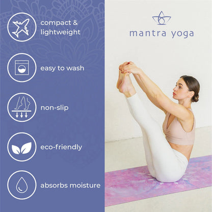 Mantra Yoga 1.5Mm with Knee Pad Bag 72X24 Inch 2,6 Lbs Foldable Fitness Exercise Mat with Bag Lightweight, Compact & Eco Friendly Non Slip & Washable for All Types of Yoga
