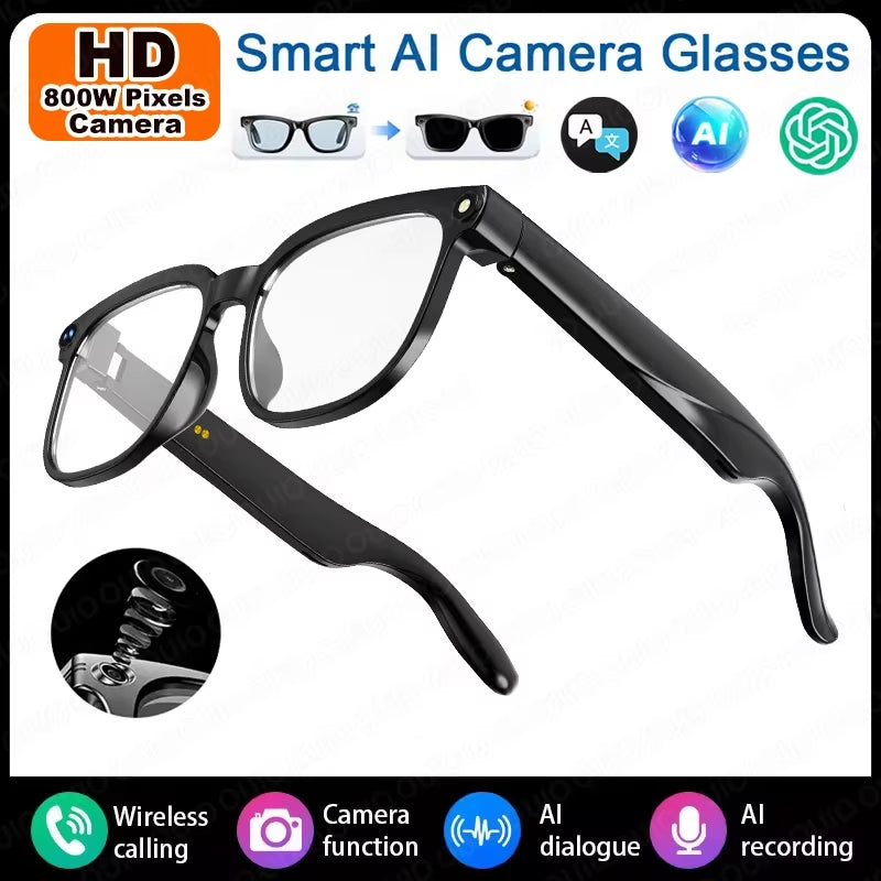 1080p HD Smart Glasses (Photos, Smart Assistant AI, Translation, Video Recording, Smart Touch, IP65 Waterproof) 