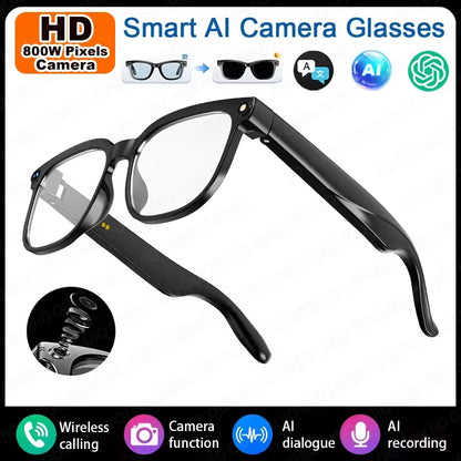 1080p HD Smart Glasses (Photos, Smart Assistant AI, Translation, Video Recording, Smart Touch, IP65 Waterproof) 