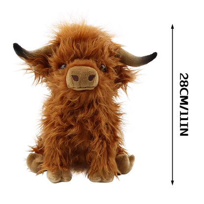 Cute Scottish Highland Cow Plush – Baby Cattle Stuffed Animal Toy for Kids & Collectors