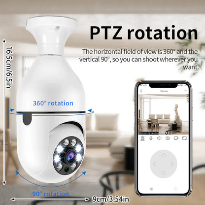 360° Light Bulb Security Camera | 1080P Wi-Fi IP E27 Smart Home Night Vision