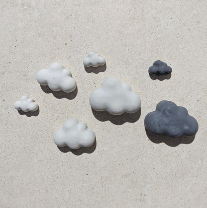 Novelty Fridge Magnets Cloud Magnets by Qualy Design Studio. Set of 6 Message Magnets. Cloud Magnets Gradual Colors from White to Dark Grey. Can Be Used in Office or at Home.