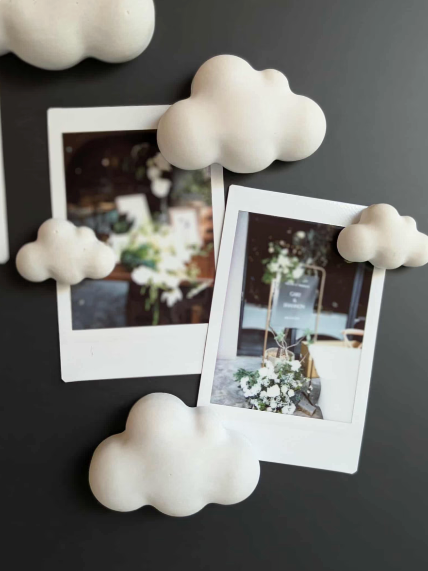 Novelty Fridge Magnets Cloud Magnets by Qualy Design Studio. Set of 6 Message Magnets. Cloud Magnets Gradual Colors from White to Dark Grey. Can Be Used in Office or at Home.