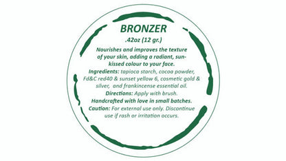 All-Natural Bronzer Loose Powder. Eco-Friendly