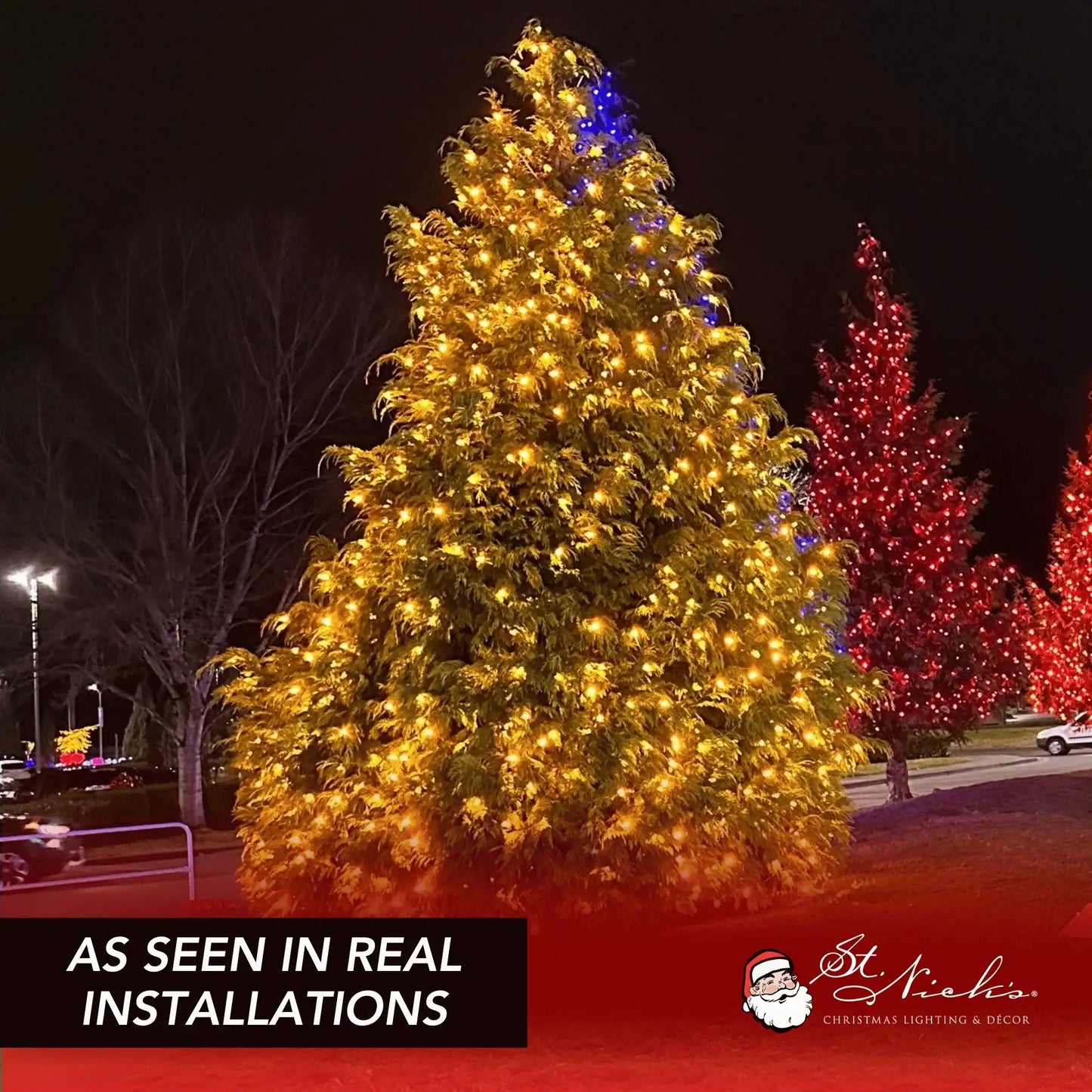 LED Mini Lights 5MM Orange Static Green Wire - 6" Spacing