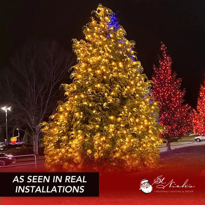 LED Mini Lights 5MM Orange Static Green Wire - 6" Spacing