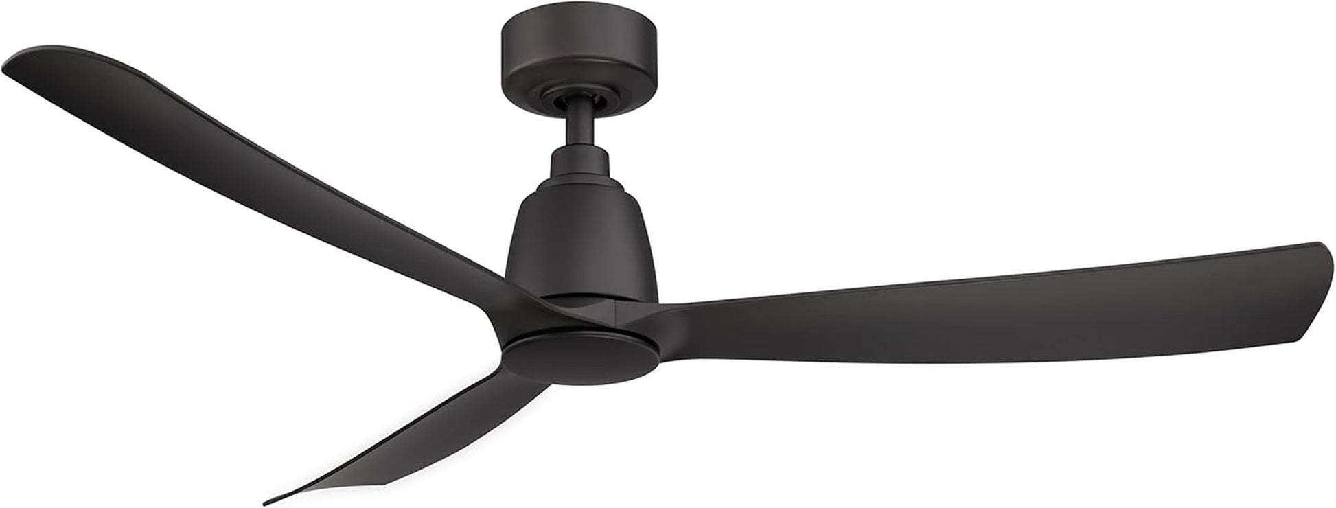 Kute 3 Blade Ceiling Fan with Light Kit 52 Inches Wide with Black Finish and Black Blades