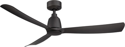 Kute 3 Blade Ceiling Fan with Light Kit 52 Inches Wide with Black Finish and Black Blades