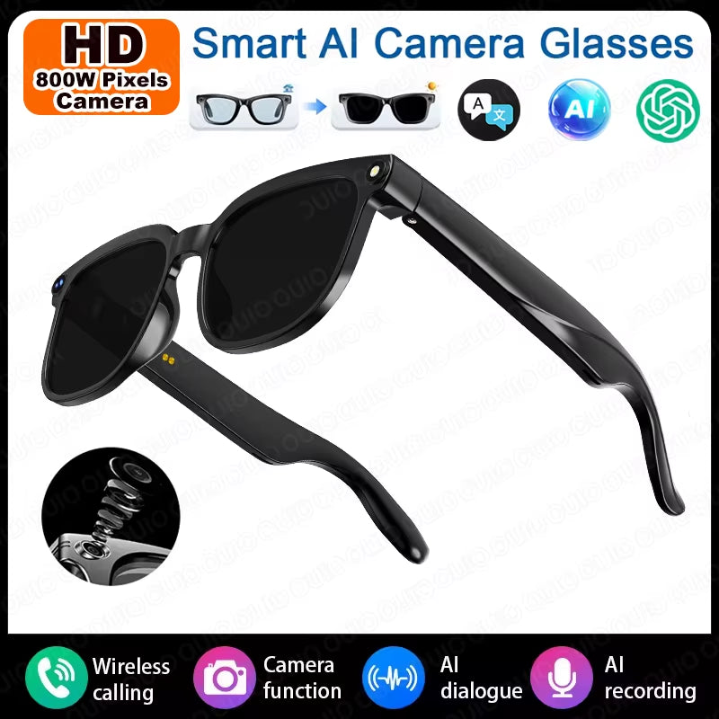 1080p HD Smart Glasses (Photos, Smart Assistant AI, Translation, Video Recording, Smart Touch, IP65 Waterproof) 