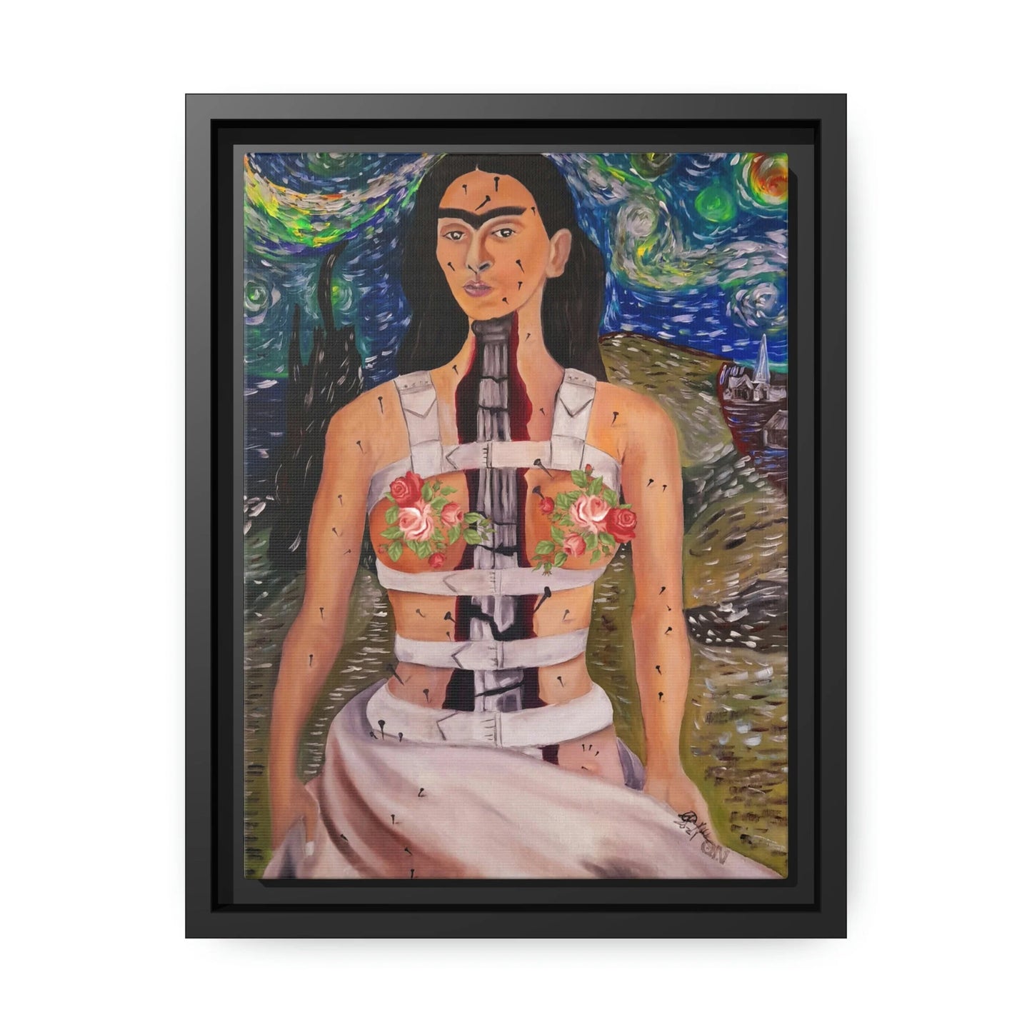 Canvas Wall Art Matte with Frame & Eco- Friendly FRIDA - by Queennoble