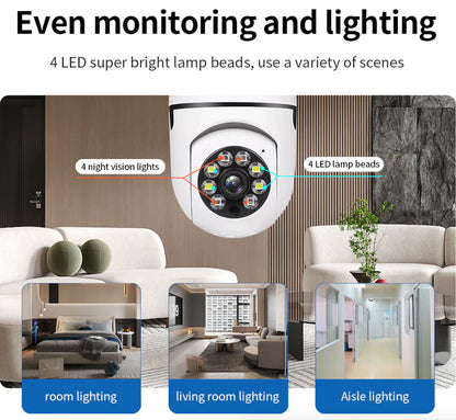 360° Light Bulb Security Camera | 1080P Wi-Fi IP E27 Smart Home Night Vision