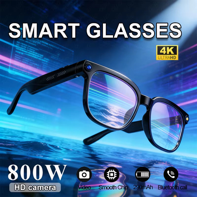 1080p HD Smart Glasses (Photos, Smart Assistant AI, Translation, Video Recording, Smart Touch, IP65 Waterproof) 