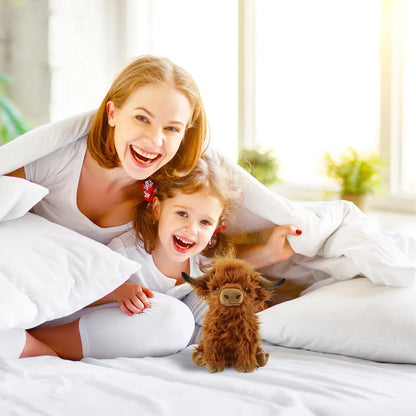 Cute Scottish Highland Cow Plush – Baby Cattle Stuffed Animal Toy for Kids & Collectors