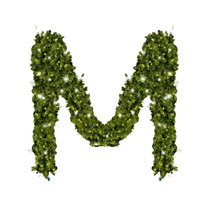 Green Garland with Warm White Lights |  99'X 8"