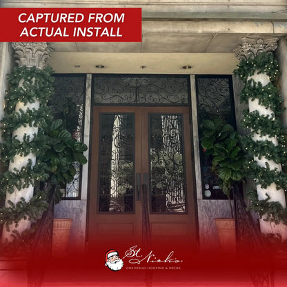 Green Garland with Warm White Lights |  99'X 8"