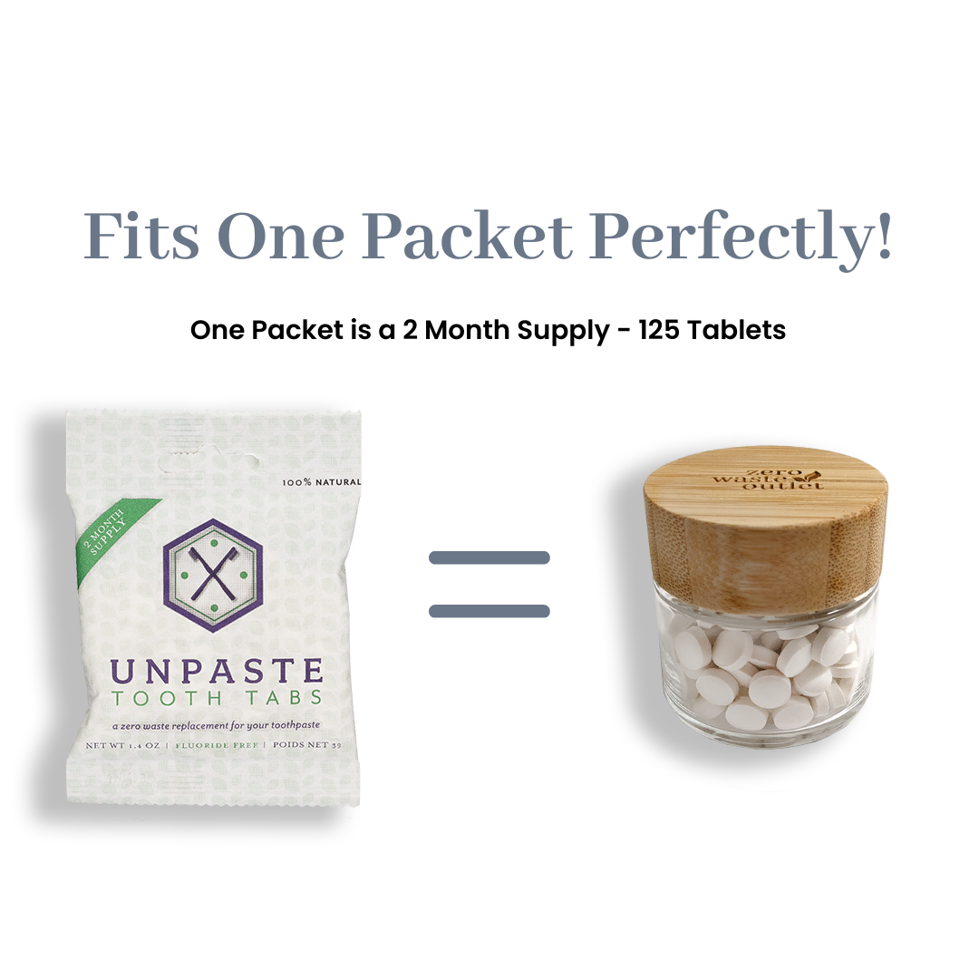 Glass Jar For Tooth Tablets - Empty