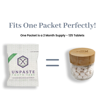 Glass Jar For Tooth Tablets - Empty