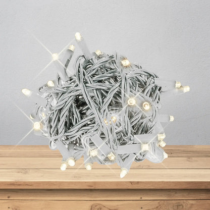 LED Mini Lights 5MM Warm White Twinkle 120v White Wire - 6" Spacing