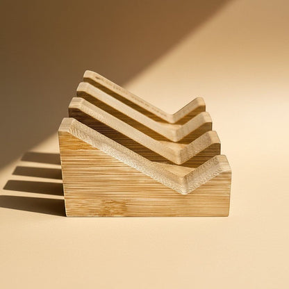 Angled Bamboo Soap Dish