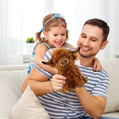 Cute Scottish Highland Cow Plush – Baby Cattle Stuffed Animal Toy for Kids & Collectors