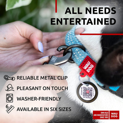 Recycled Cotton Dog Leash 10 Ft Blue Eco Friendly Collar for Medium Large Dogs