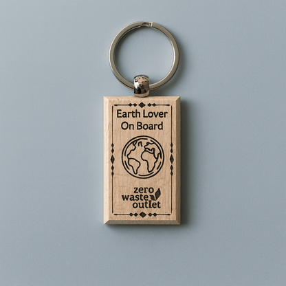 "Don't Forget Reusable Bags" Wooden Keychain