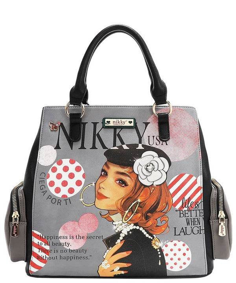 Nicole Lee USA Eco-Leather Handbag with Side Pockets