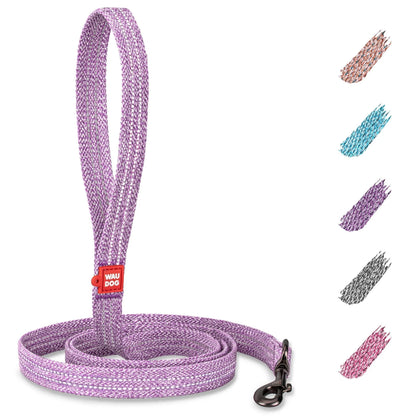 Recycled Cotton Dog Leash 6 Ft X 1 Inch Purple Eco Friendly Collar for Medium &