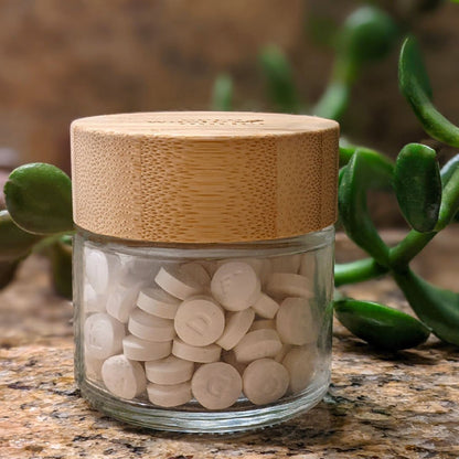 Glass Jar For Tooth Tablets - Empty