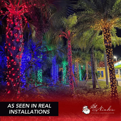 LED Mini Lights 5MM Red Static Green Wire 6" Spacing