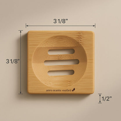 Small Square Bamboo Soap Dish